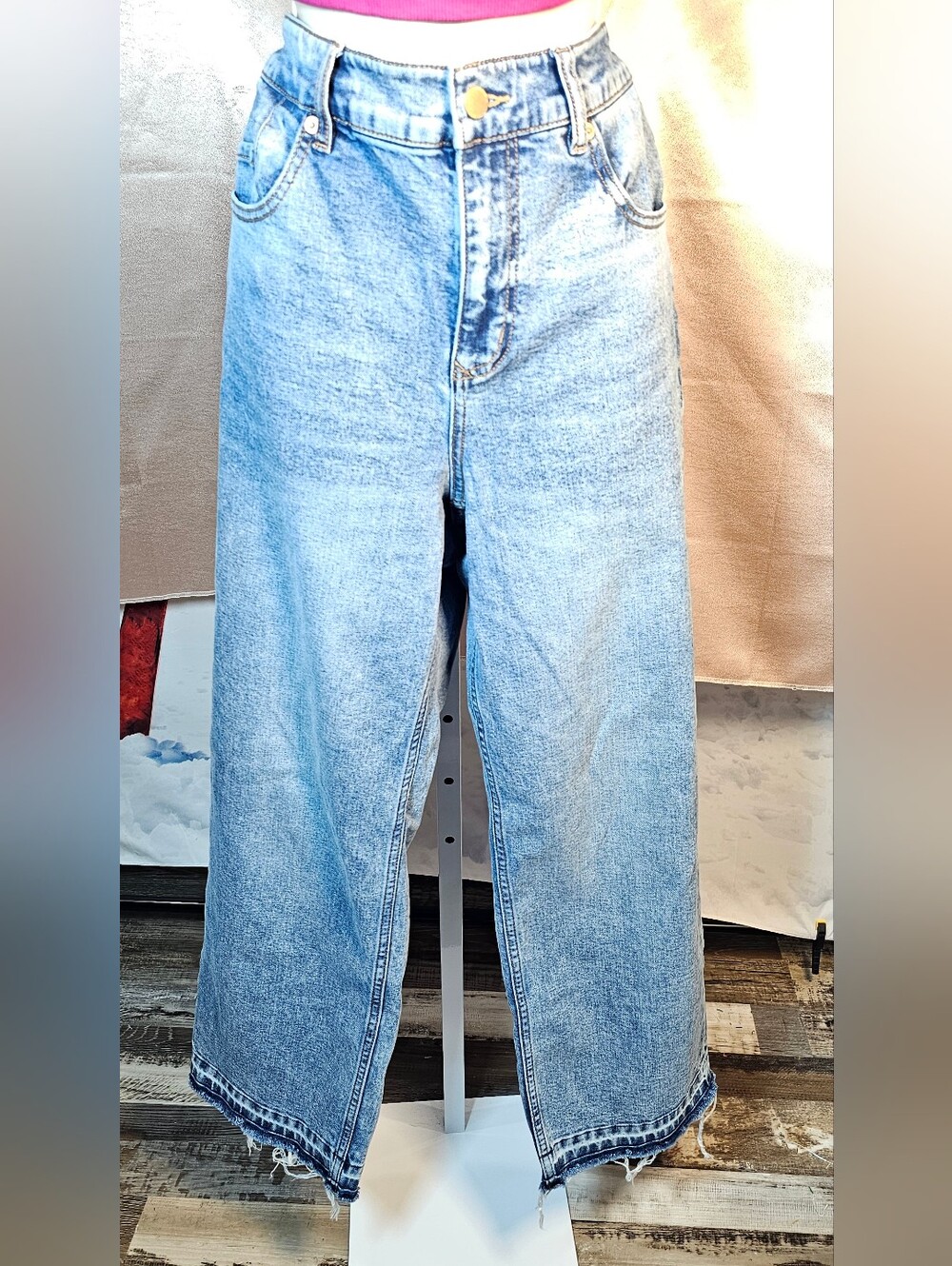 Dear John Holly Straight Jeans Women’s Size 28 Light Wash High Rise Raw Hem